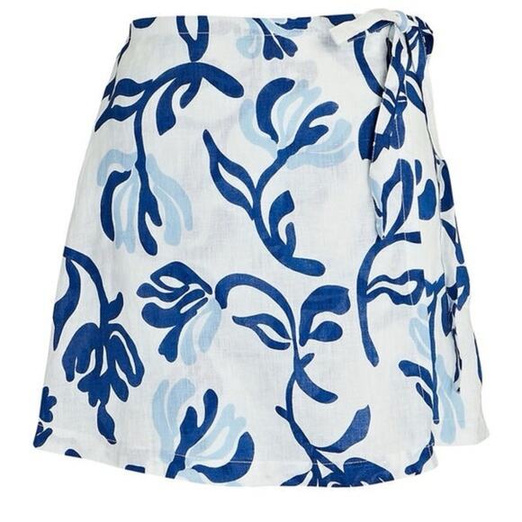 NWT FAITHFULL THE BRAND Eridani Floral Beach Tropical Linen Skort Size 4 - Picture 2 of 13
